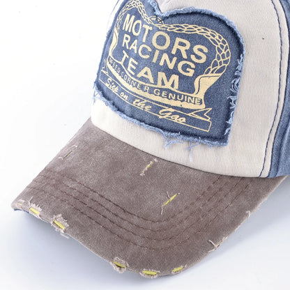 Vintage Washed Denim Baseball Cap For Men And Women