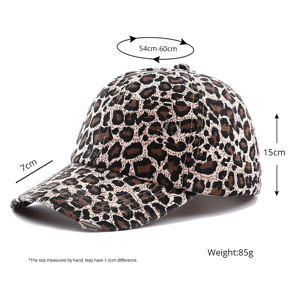 New Spring Summer Hip Hop Leopard Print Ponytail Baseball Cap
