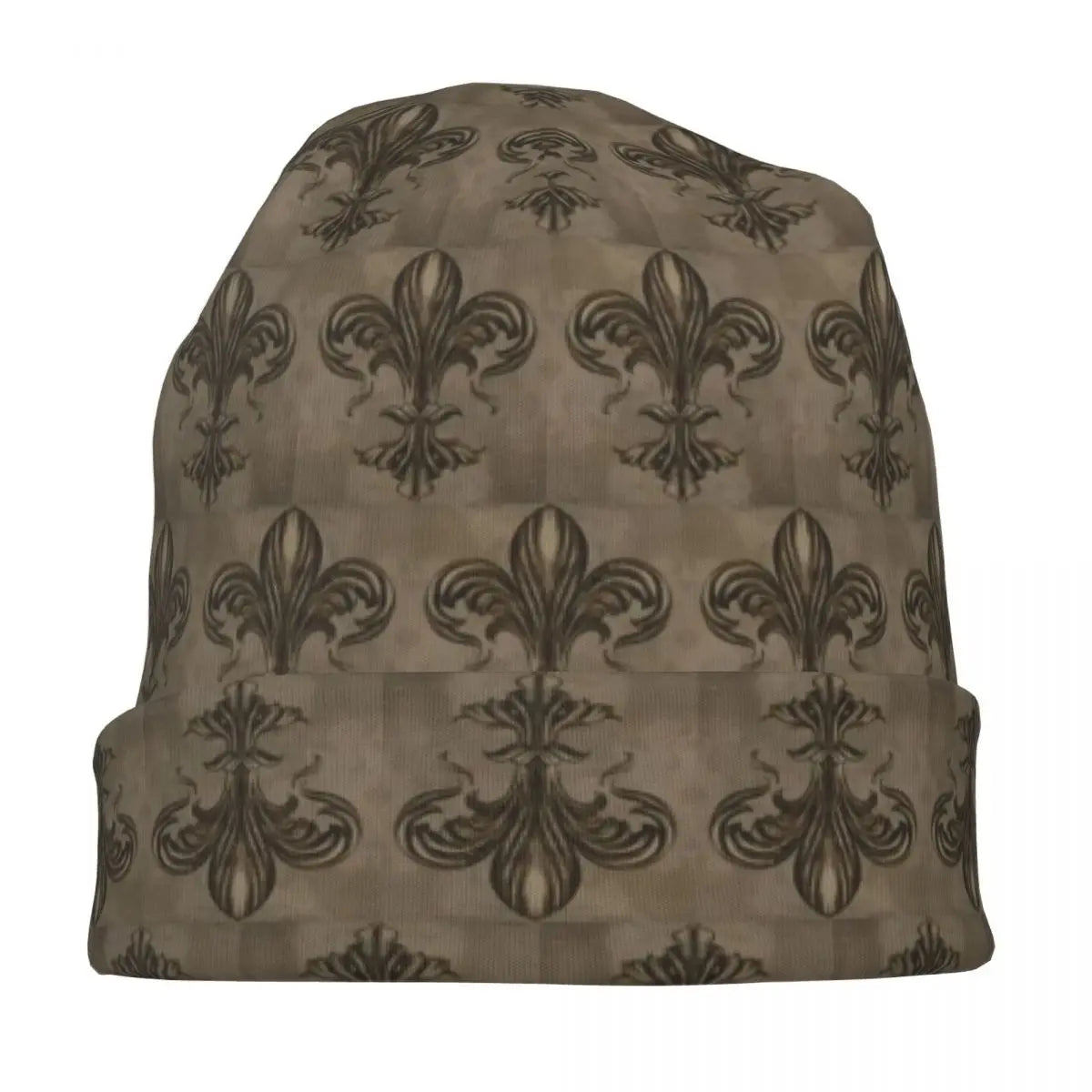 Vintage Fleur De Lis Lily Men Women Adult Beanies Caps