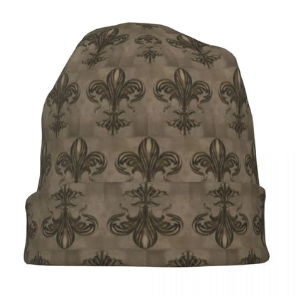 Vintage Fleur De Lis Lily Men Women Adult Beanies Caps