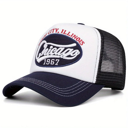 1967 Letter Embroidered Baseball Cap Breathable Mesh Truck Driver Cap