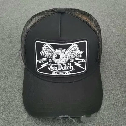Casual Fashion VON Baseball Cap Breathable Shade Alphabet Embroidery Sunblock Mesh Embroidered DUTCH Trucker Hat
