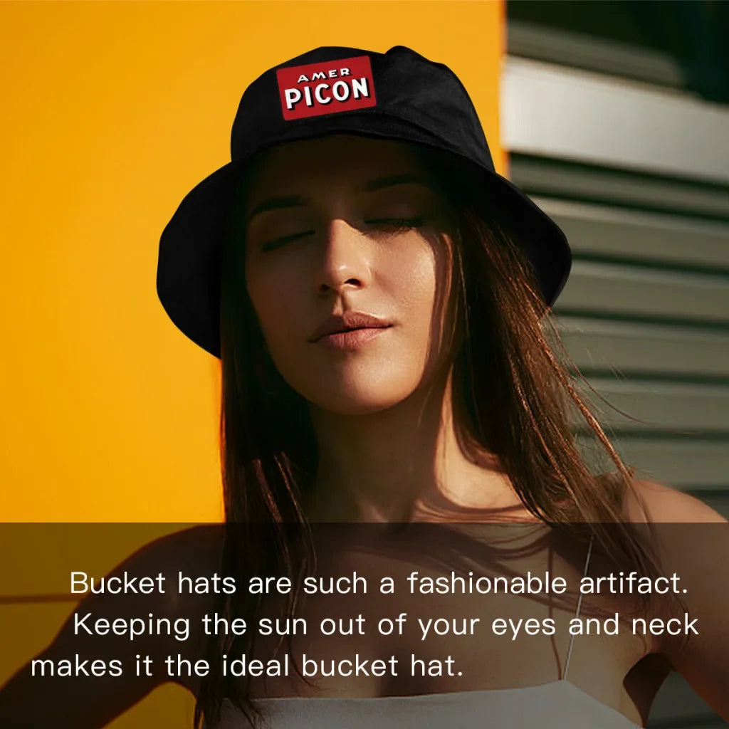PICON vintage style logo - Amer Picon red and white Spring Summer Bucket Hat