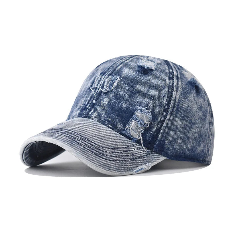 Spring Autumn Wash Denim Woman's Hat Cap Hip Hop Fitted Cap