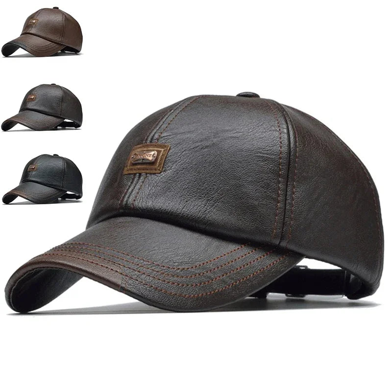 Unisex Jamont Label Leather Baseball Caps Outdoor Spring and Autumn