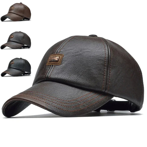 Unisex Jamont Label Leather Baseball Caps Outdoor Spring and Autumn