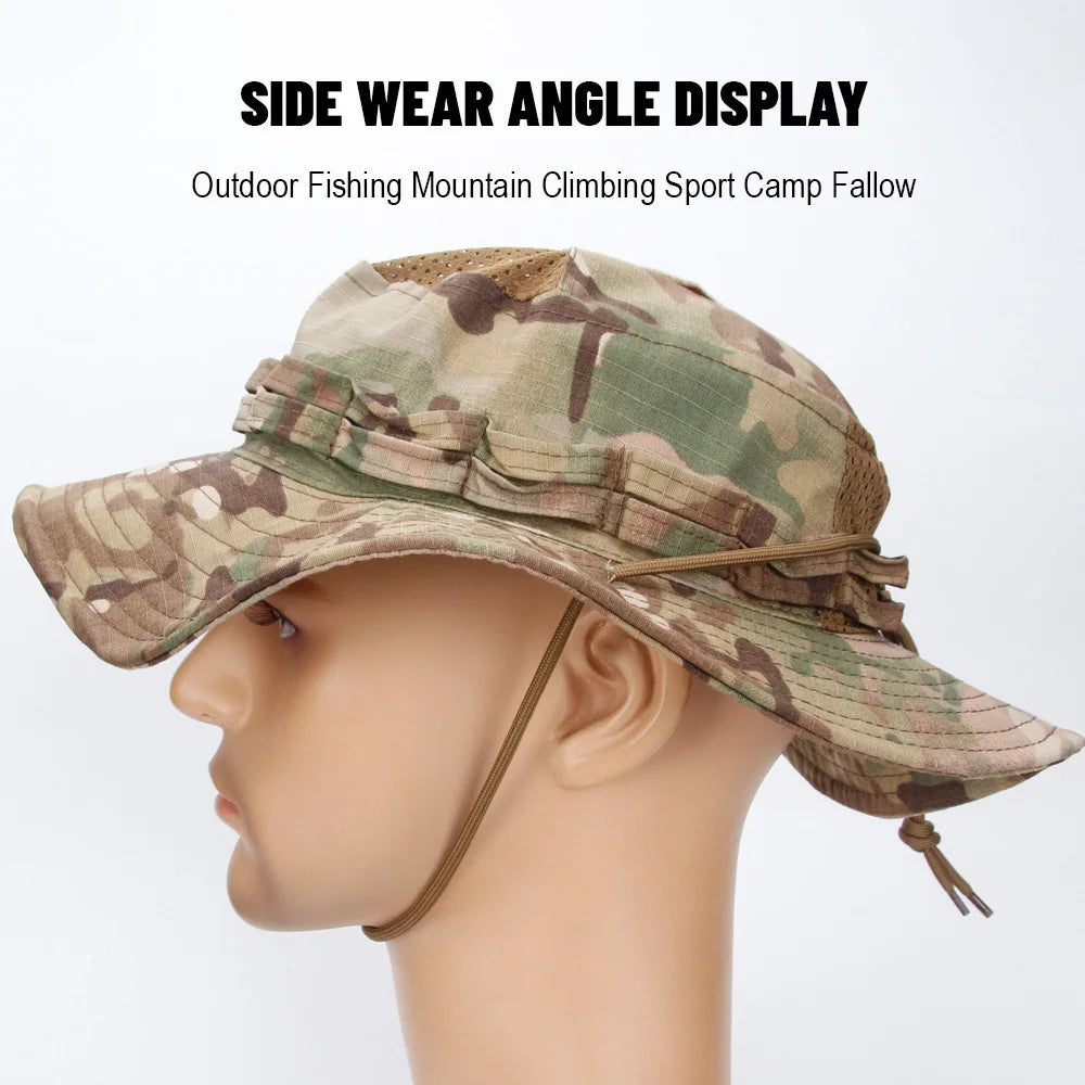 Camo Boonie Hat Sunscreen Breathable Bucket Hat Men's Outdoor