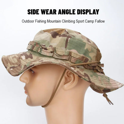 Camo Boonie Hat Sunscreen Breathable Bucket Hat Men's Outdoor