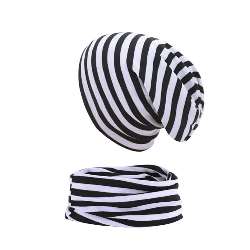 New Baby Hat Scarf Set Boys Girls Cap Autumn Winter Soft Elastic Beanie Hats Cotton
