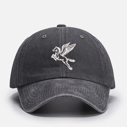 Horse Embroidery Baseball Cap, Mesh Sun Protection Unisex Adjustable Outdoor Hat