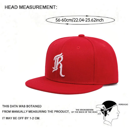 Fashionable Simple Flat Brimmed Hat JR Embroidered Street Dance Hip Hop