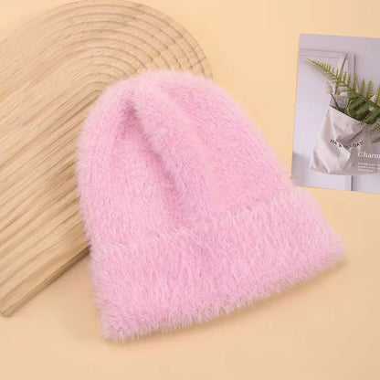 New Soft Faux Fur Winter Beanies Hat For Women