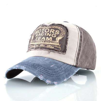 Vintage Washed Denim Baseball Cap For Men And Women