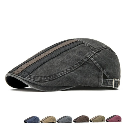 2026 Four Seasons Cotton Print Newsboy Caps Men Flat Cap