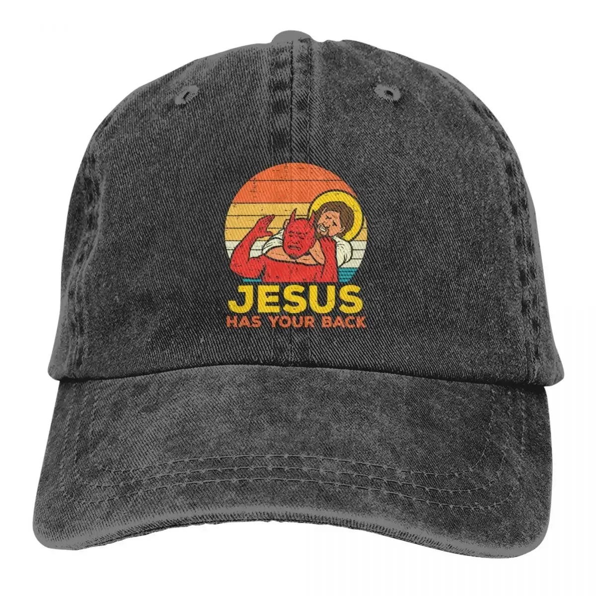 Jesus Has Your Back Retro Demon Baseball Cap