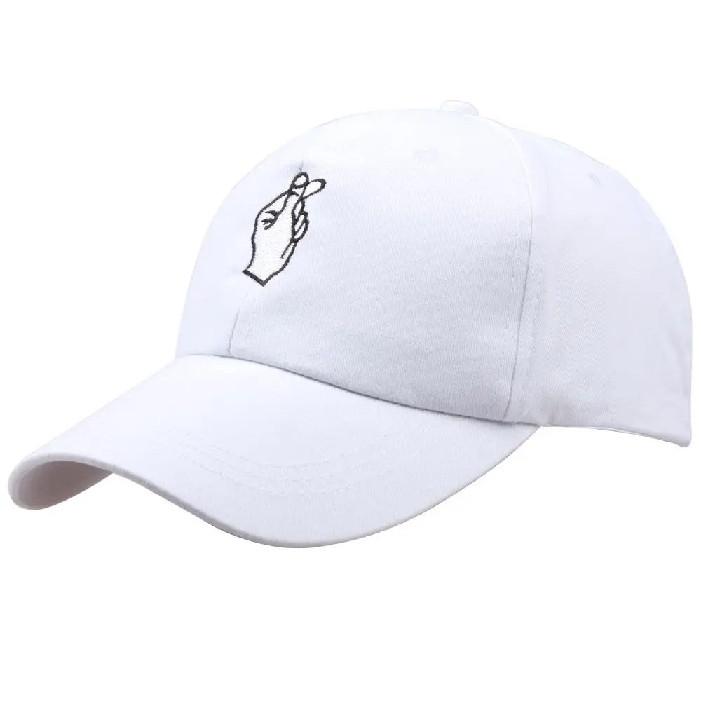 Fashion Cotton  Hand Rose Love Gestures Finger  Hats Baseball Caps for Men Women
