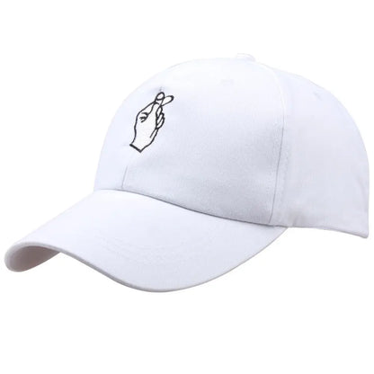 Fashion Cotton  Hand Rose Love Gestures Finger  Hats Baseball Caps for Men Women