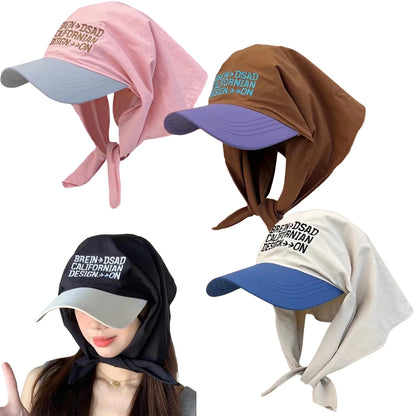 Bandana Embroidery Baseball Cap Self-Tie Headwrap Skull Cap
