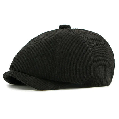 Winter Polyester Print Warm Newsboy Caps Men Flat