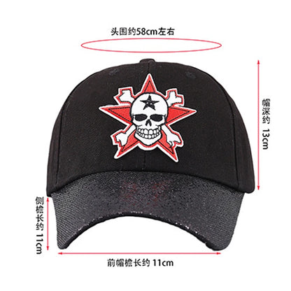Skull Baseball Cap Halloween Party Funny Scary Expression Design Costume Party Accessories For Men Women Unisex