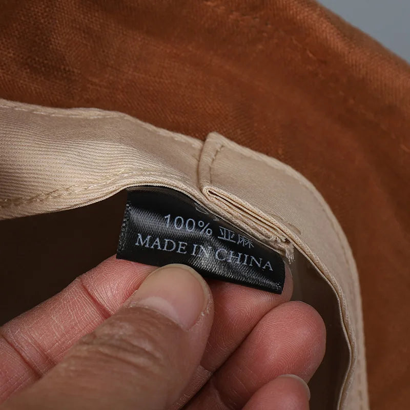 Linen Curled Edge Sun Hats For Women Foldable Bucket Hat Summer Visors Caps