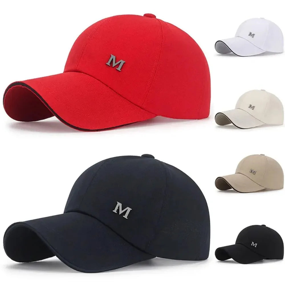Baseball Cap M Letter Embroidery Pure Color Sun Hat Dad Hats Hip Hop Gorras Unisex Adjustable  Cotton Hat