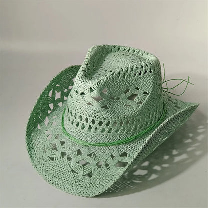 Vintage Summer Beach Bohemian Straw Hat Shell Women Men