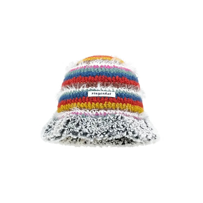 Dopamine Autumn Crochet Panama Cap Korean Handmade Bucket Hats