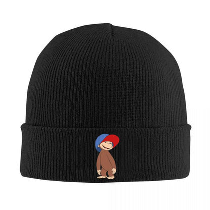 Anime Curious George Monkey Warm Knitted Cap Winter Knit Bonnet Hat