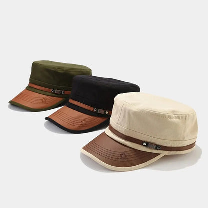 Casual Cadet Hat Man Flat Top Caps Fashion Cotton Visor Hats