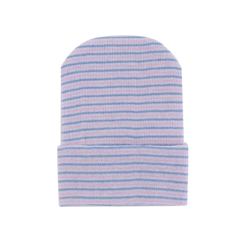 Cute Newborn Baby Hat Infant Girl Boy Comfy Striped Hospital Cap
