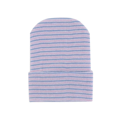 Cute Newborn Baby Hat Infant Girl Boy Comfy Striped Hospital Cap