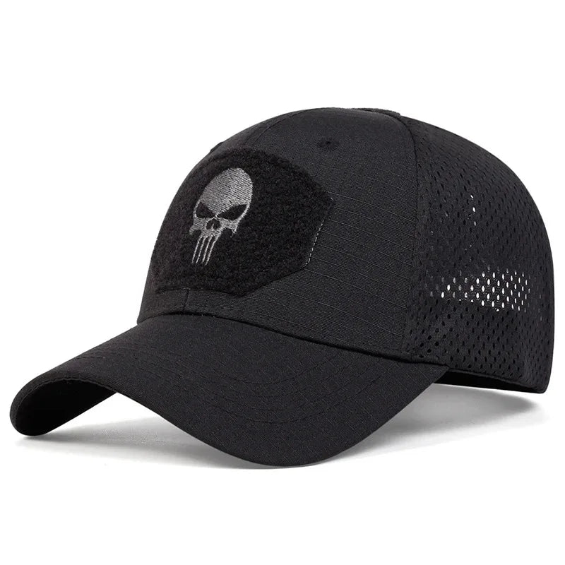 NEW Skull Embroidered Top With Patch Breathable Baseball Caps Adjustable Casual Hat Sunscreen Hat