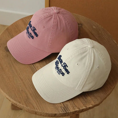 Retro Letter Embroidery Baseball Caps for Women