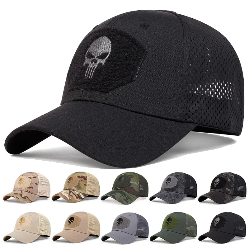 Unisex Skull Embroidery Label Breathable Baseball Caps Spring And Autumn