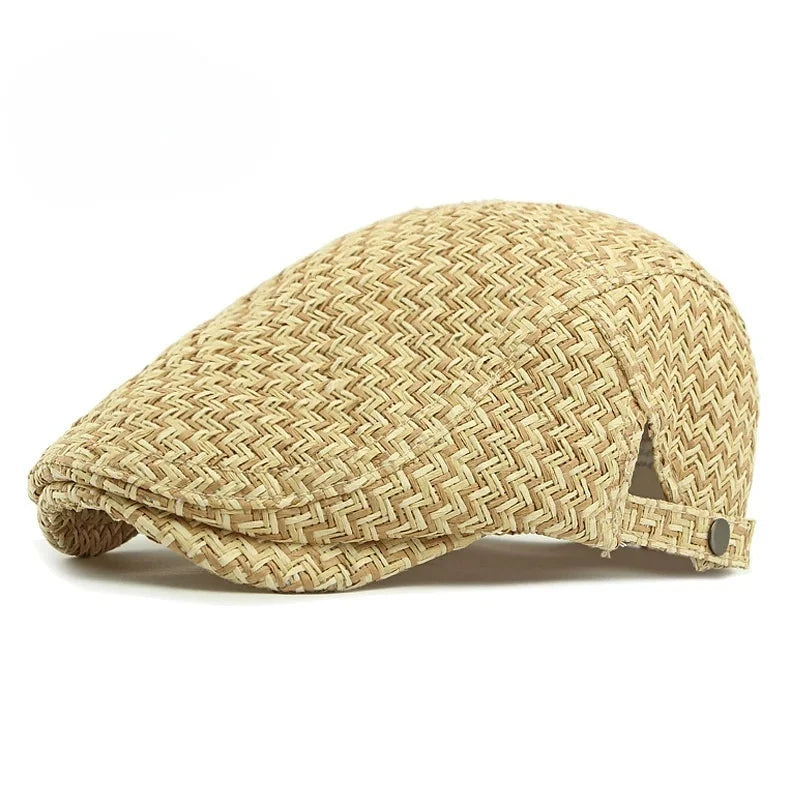 Men's Straw Beret Spring/Summer Sun Protection Hat