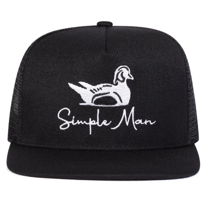 Unisex Simple Man Duck Embroidery Hip-hop Net Hats Spring Summer