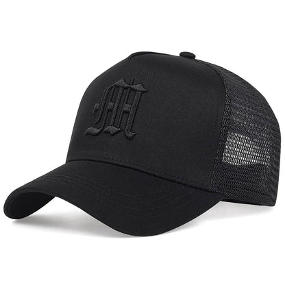 Unisex Gothic Letter Embroidery Baseball Net Caps