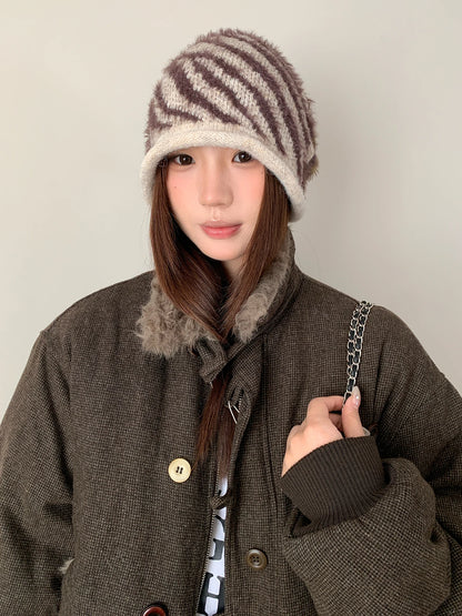 Korean Style Reversible Wave Leopard Print Slouchy Hat