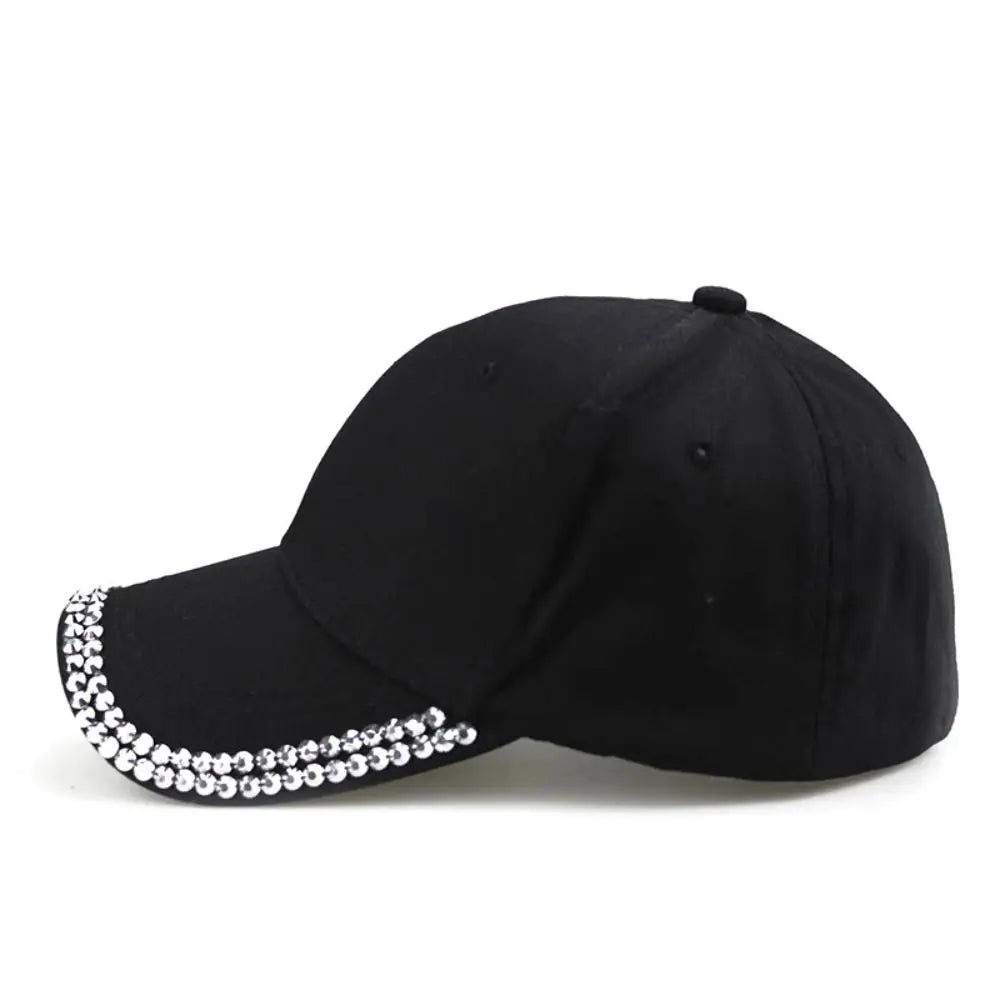Elegant Rhinestone Baseball Cap Adjustable