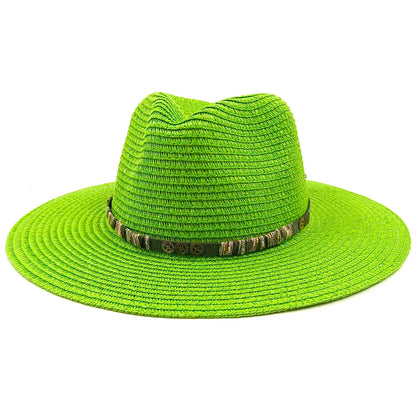 Jazz Straw Hat Men's And Women's Hat Sun Hat Outdoor Anti-UV