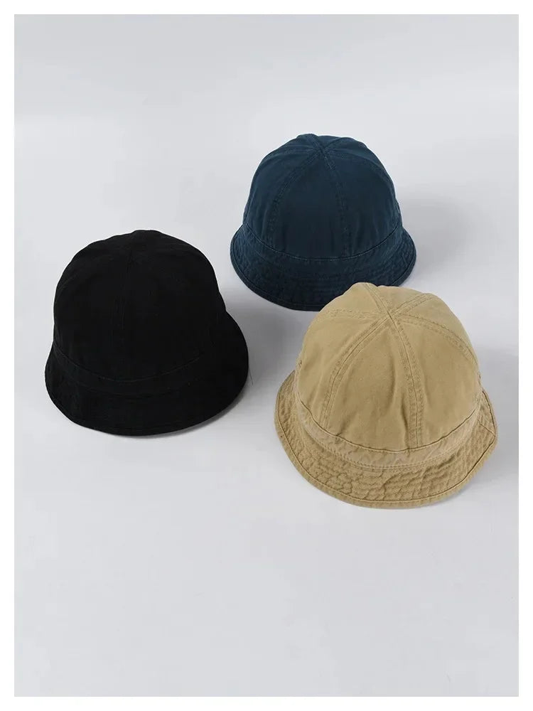Washed Cotton Bucket Hats Packable Summer Outdoor Cap