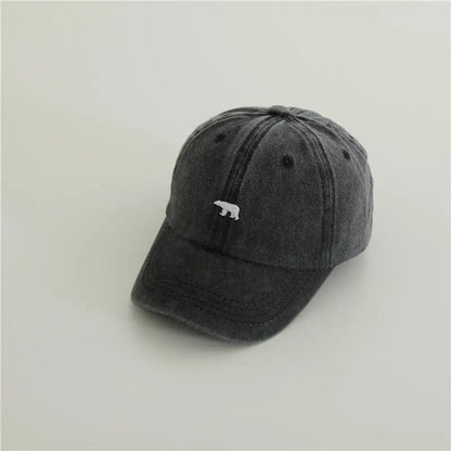 New Baby Embroidery Bear Denim Baseball Hats
