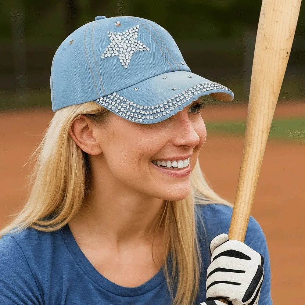 Fashion Shiny Denim Baseball Cap