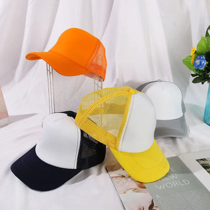 1PC Fashion Unisex Plain Baseball Cap Flat Visor Cap  Mesh Curved Men Women