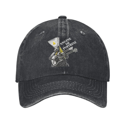 Poitrine Band Printed Caps For Unisex Cotton