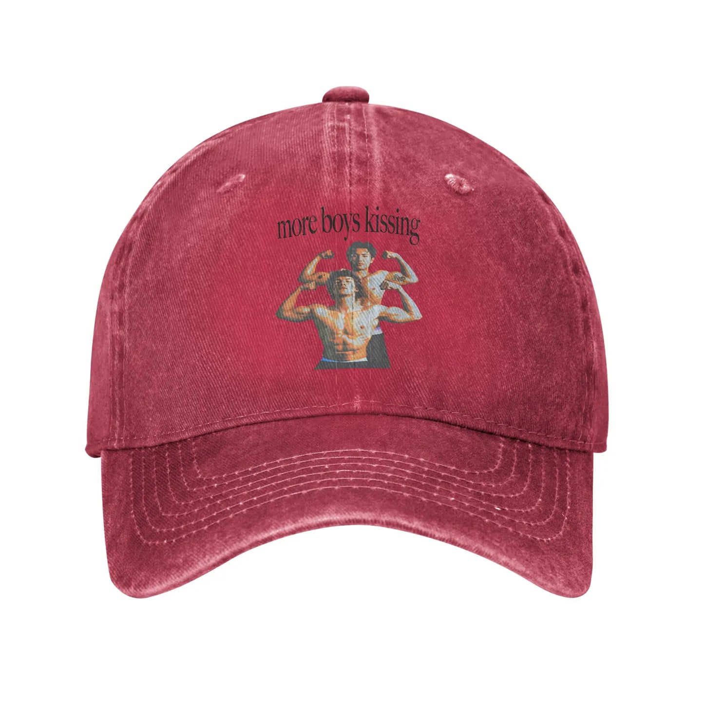 Heated Rivalry More Boy Kissing Washed Baseball Cap Y2k Retro