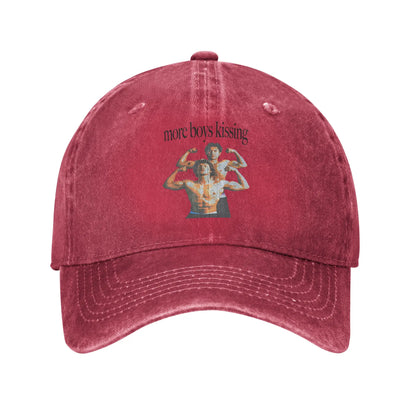 Heated Rivalry More Boy Kissing Washed Baseball Cap Y2k Retro