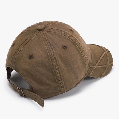 High-Quality Vintage Washed Distressed Denim Baseball Cap