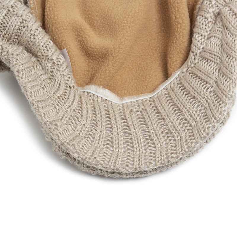 Men Women Knitted Hat With Earflaps Beret Autumn Winter Thickened Warm Berets
